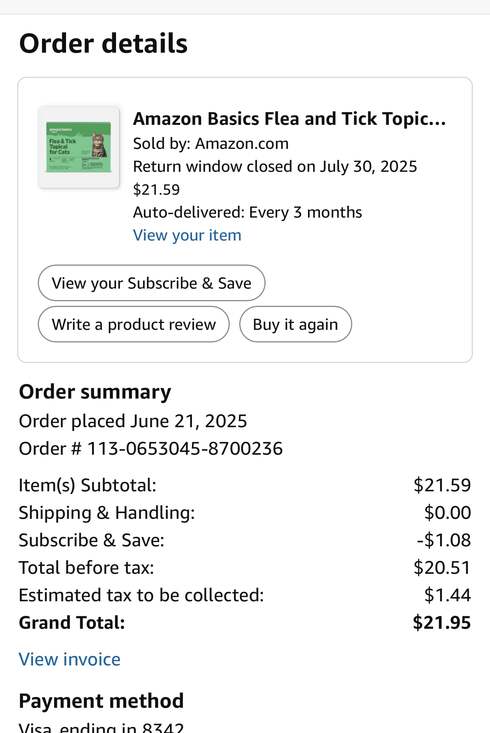 Amazon Basics Flea and Tick Topical Treatment for Cats (Over 1.5 lbs), 6 Count S - Picture 4 of 5
